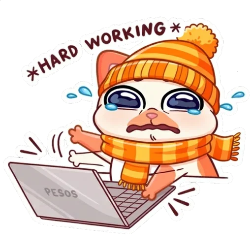 😭 Стикер «Миу-мяу в шапке» для Telegram