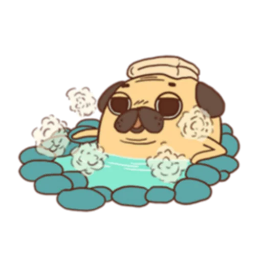 🛀 Стикер «Poggo the Pug (FULL) [英文]» для Telegram