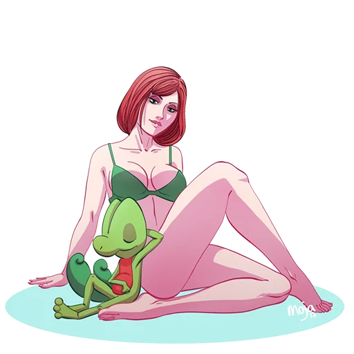 ❤ Стикер «Girls&Pokemon» для Telegram