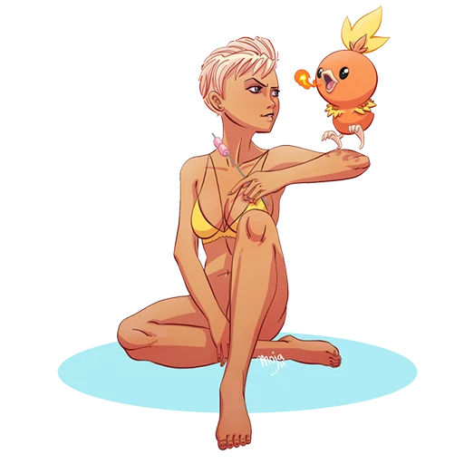 ❤ Стикер «Girls&Pokemon» для Telegram