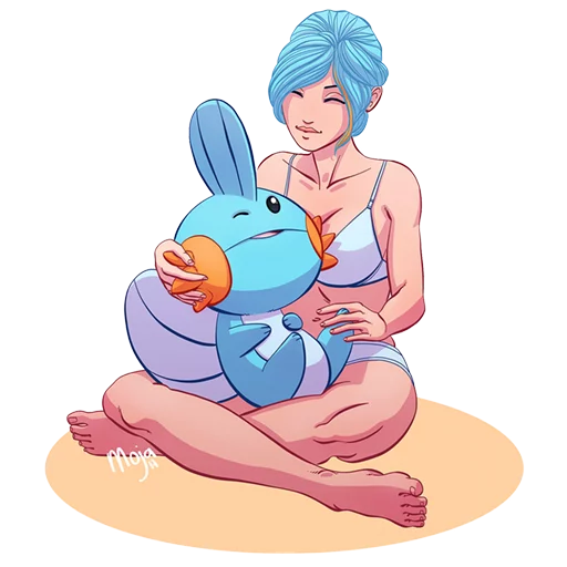 ❤ Стикер «Girls&Pokemon» для Telegram