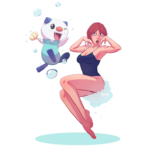 😻 Стикер «Girls&Pokemon» для Telegram