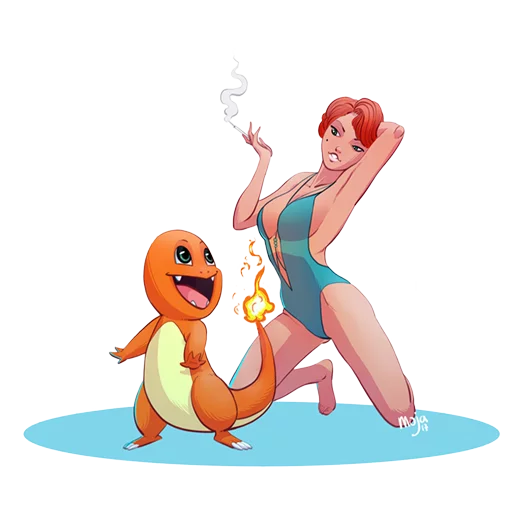 😍 Стикер «Girls&Pokemon» для Telegram