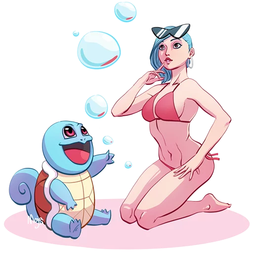 😍 Стикер «Girls&Pokemon» для Telegram