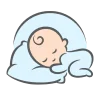 👩‍👧 Эмодзи «Фея детского сна - розовые буквы и иконки с бэбиками для мам» для Telegram
