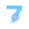 7⃣ Эмодзи «Голубые буквы и иконки» для Telegram