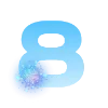 8⃣ Эмодзи «Голубые буквы и иконки» для Telegram