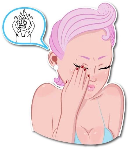👺 Стикер «Полный Рот Забот» для Telegram