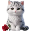 🌹 Эмодзи «Полосатый котик» для Telegram