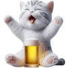 🍺 Эмодзи «Полосатый котик» для Telegram