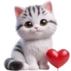 Стикерпак Полосатый котик для Telegram