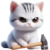 🔨 Эмодзи «Полосатый котик» для Telegram
