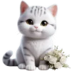 💐 Эмодзи «Полосатый котик» для Telegram
