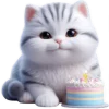 🎂 Эмодзи «Полосатый котик» для Telegram