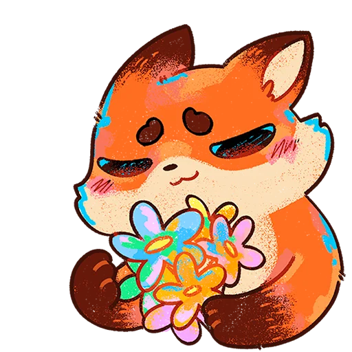 🦊 Стикер «Пуфик Без Текста» для Telegram