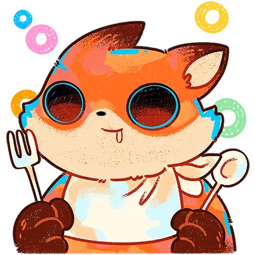 🦊 Стикер «Пуфик Без Текста» для Telegram