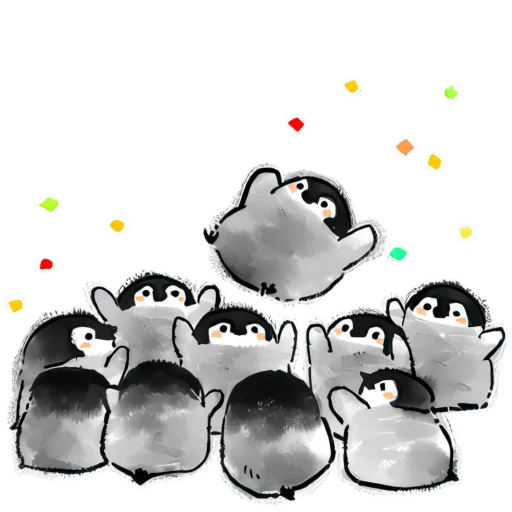 🥳 Стикер «Позитивные пингвины» для Telegram