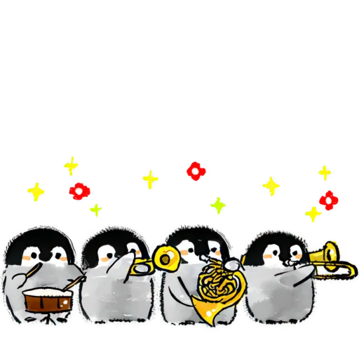 🎷 Стикер «Позитивные пингвины» для Telegram