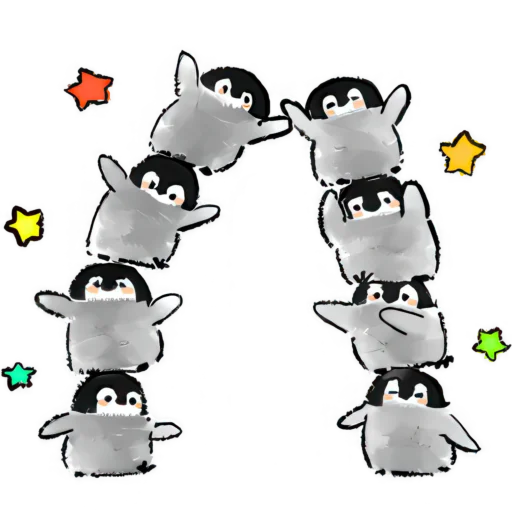 🥳 Стикер «Позитивные пингвины» для Telegram