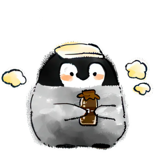 🧋 Стикер «Позитивные пингвины» для Telegram