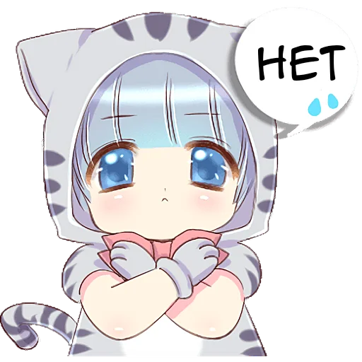 🙅‍♀ Стикер «Котейкины ушки» для Telegram