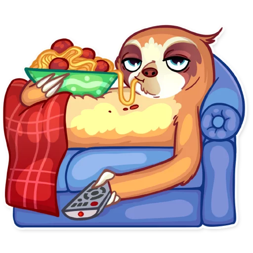 🍝 Стикер «Pretty Lazy» для Telegram