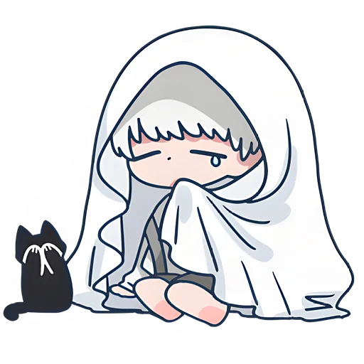 😢 Стикер «Мини призрак» для Telegram