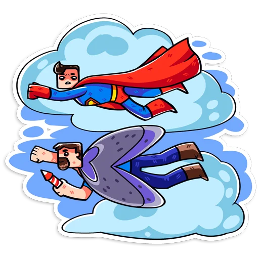 ✈️ Стикер «ПростоГерои Простокрафта» для Telegram