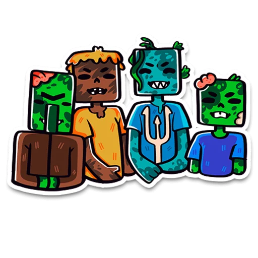 👨‍👨‍👦‍👦 Стикер «ProstoЗомби» для Telegram