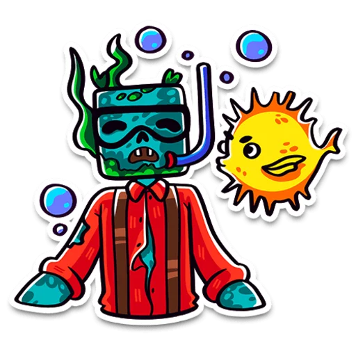 🤿 Стикер «ProstoЗомби» для Telegram