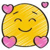 🥰 Эмодзи «Розовый шрифт и рисованные иконки» для Telegram