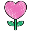 🌷 Эмодзи «Розовый шрифт и рисованные иконки» для Telegram