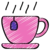 ☕️ Эмодзи «Розовый шрифт и рисованные иконки» для Telegram