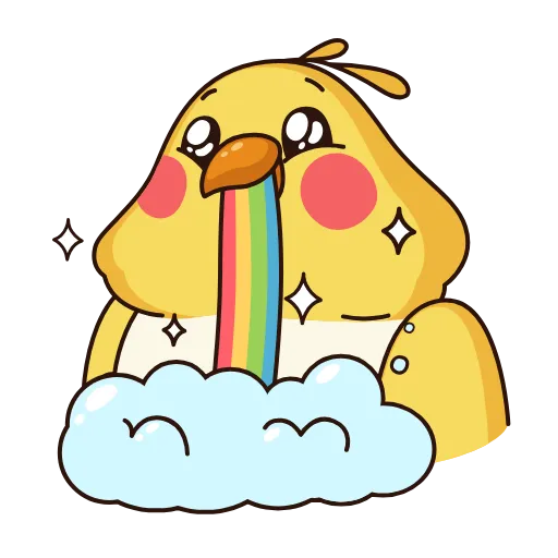 🌈 Стикер «Зелёный Птенчик» для Telegram
