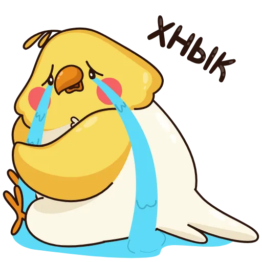 😭 Стикер «Зелёный Птенчик» для Telegram