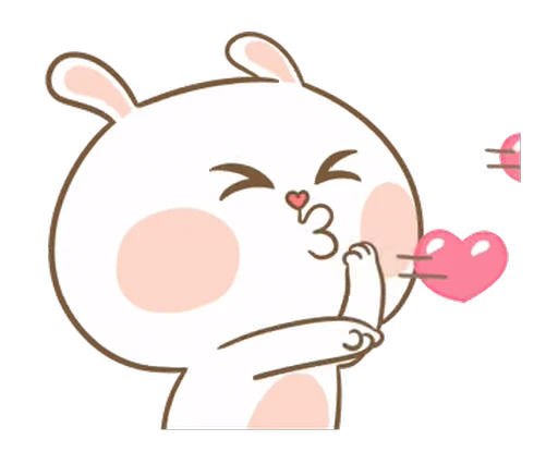 😘 Стикер «Puffy Bear & Rabbit» для Telegram