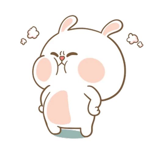 😤 Стикер «Puffy Bear & Rabbit» для Telegram