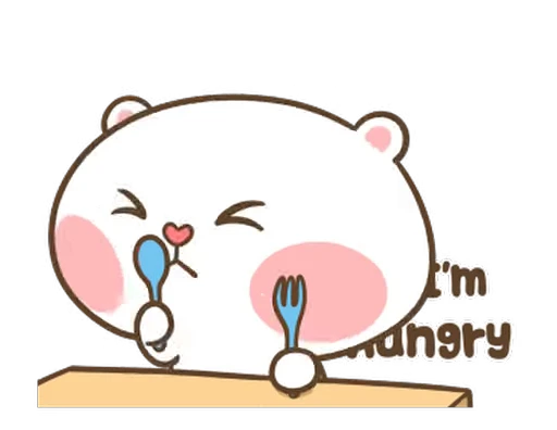 🍽 Стикер «Puffy Bear & Rabbit» для Telegram