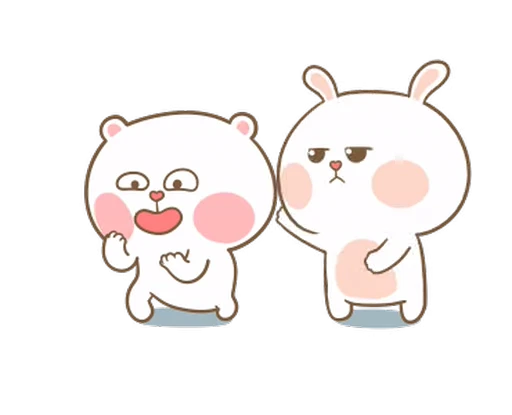 👊 Стикер «Puffy Bear & Rabbit» для Telegram