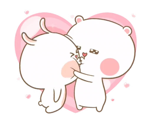 😘 Стикер «Puffy Bear & Rabbit» для Telegram