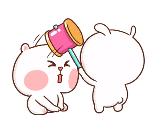 🔨 Стикер «Puffy Bear & Rabbit» для Telegram