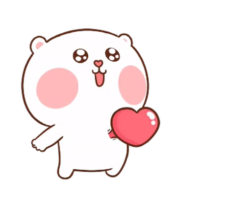 ❤ Стикер «Puffy Bear & Rabbit» для Telegram