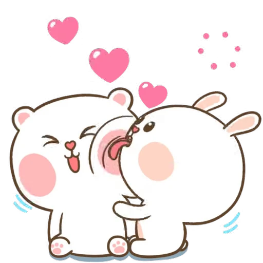 🥰 Стикер «Puffy Bear & Rabbit» для Telegram