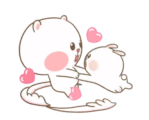 🥰 Стикер «Puffy Bear & Rabbit» для Telegram
