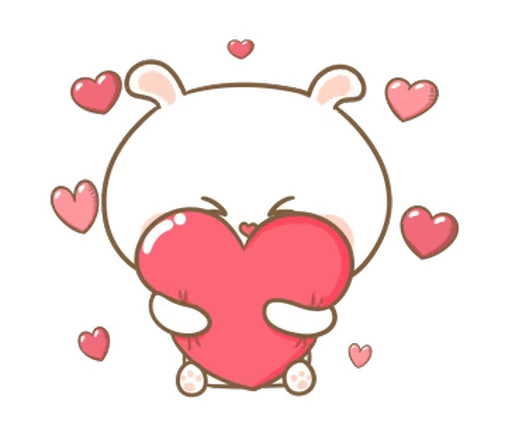 ❤️ Стикер «Puffy Bear & Rabbit» для Telegram