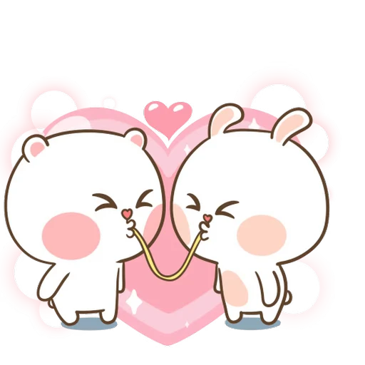 😘 Стикер «Puffy Bear & Rabbit» для Telegram