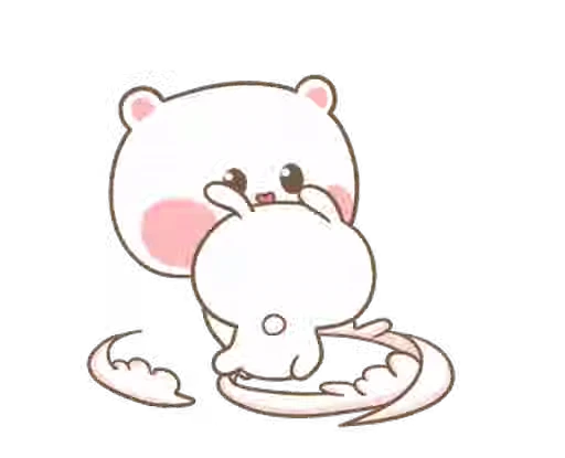 😈 Стикер «Puffy Bear & Rabbit» для Telegram
