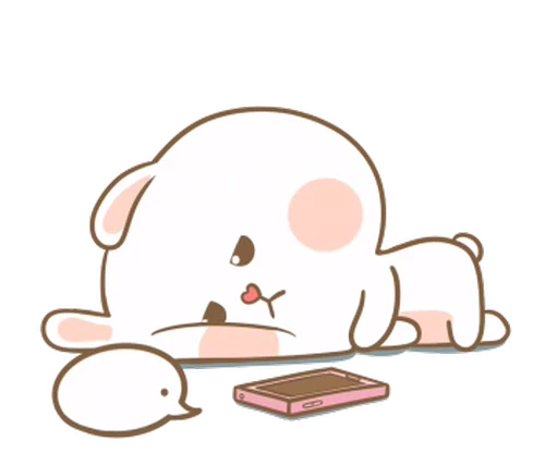 😞 Стикер «Puffy Bear & Rabbit» для Telegram