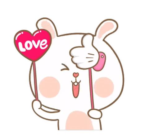 👍 Стикер «Puffy Bear & Rabbit» для Telegram