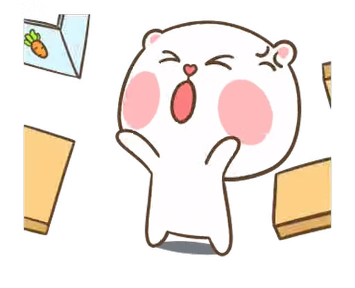 😡 Стикер «Puffy Bear & Rabbit» для Telegram